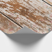 ヴィンテージ木工効果フェードフローラ ラッピングペーパー (角)