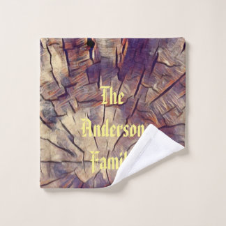 ヴィンテージ木幹の背景のカスタマイズ可能 ウォッシュタオル