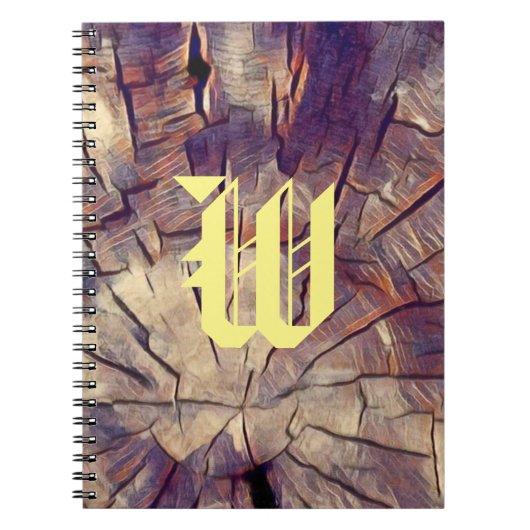 ヴィンテージ木幹の背景のカスタマイズ可能 ノートブック (正面)