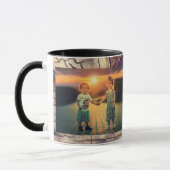 ヴィンテージ木幹の背景のカスタマイズ可能 マグカップ (左)