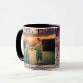 ヴィンテージ木幹の背景のカスタマイズ可能 マグカップ (正面左)