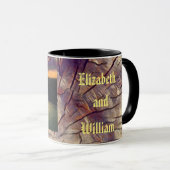 ヴィンテージ木幹の背景のカスタマイズ可能 マグカップ (正面右)