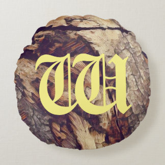 ヴィンテージ木幹の背景のカスタマイズ可能 ラウンドクッション
