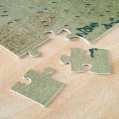 ヴィンテージ木日本の版滝切りふり ジグソーパズル (側面)