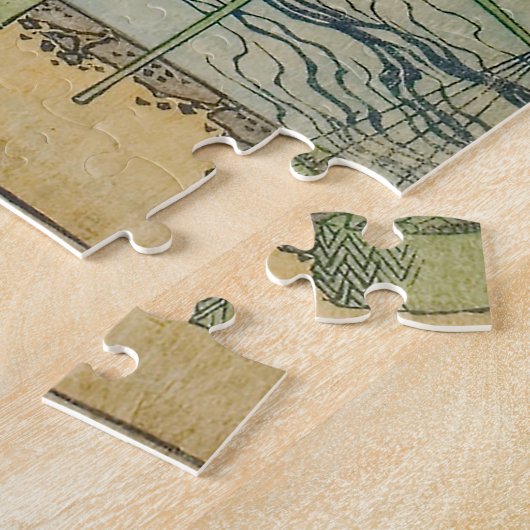 ヴィンテージ木日本の版葵が丘滝 ジグソーパズル (側面)