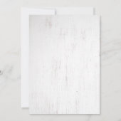 ヴィンテージ木材および水色イエローフラワーフレームInv 招待状 (裏面)