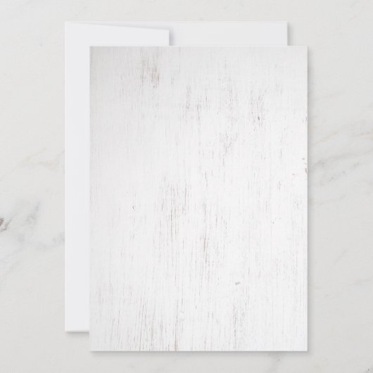 ヴィンテージ木材および水色イエローフラワーフレームInv 招待状 (裏面)