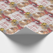 ヴィンテージ木材とイエス理由シーズンのクリスマス ラッピングペーパー (角)