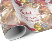 ヴィンテージ木材とイエス理由シーズンのクリスマス ラッピングペーパー (ロールコーナー)