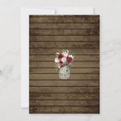 ヴィンテージ木材ブルゴーニュフローラはしごブライダルシャワー 招待状 (裏面)