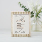 ヴィンテージ木材加工飛行機特許 ポストカード (スタンド正面)