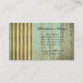 ヴィンテージ木材・金ゴールドグリッター名刺 名刺 (裏面)