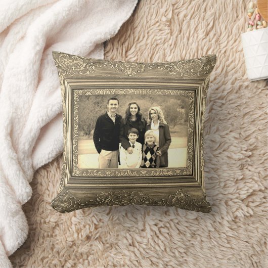 ヴィンテージ木枠セピア表示2枚の写真を追加, YPI クッション (ブランケット)