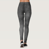 ヴィンテージ木炭グレーブラックピンストライプ模様 レギンス (裏面)