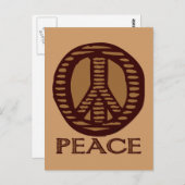 ヴィンテージ木版平和標識はがき ポストカード (正面/裏面)