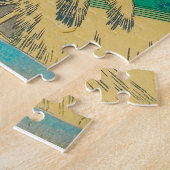 ヴィンテージ木版日本の清の東海道の滝 ジグソーパズル (側面)