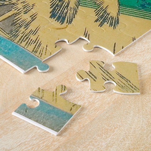 ヴィンテージ木版日本の清の東海道の滝 ジグソーパズル (側面)