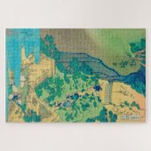 ヴィンテージ木版日本の清の東海道の滝 ジグソーパズル (横)