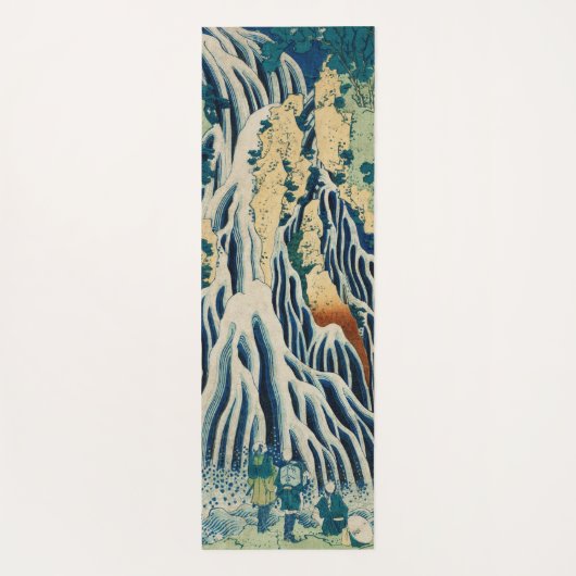 ヴィンテージ木版日本の滝切り振り ヨガマット (裏面)