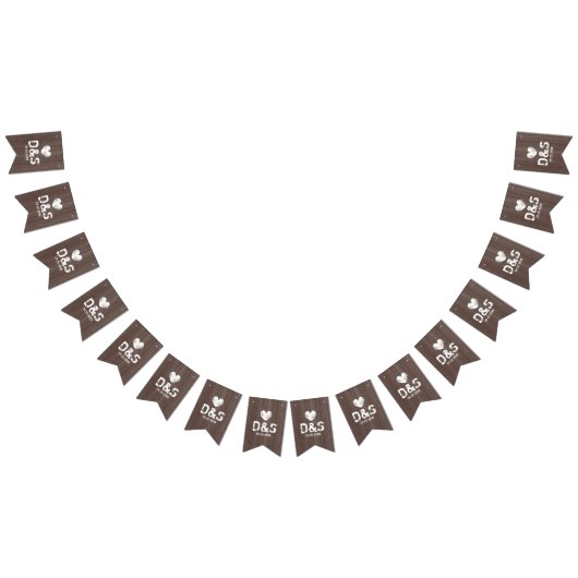 ヴィンテージ木目の国の結婚式のバンディングフラグ バンティングフラッグ (全)