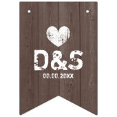 ヴィンテージ木目の国の結婚式のバンディングフラグ バンティングフラッグ (第2の旗)