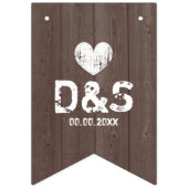 ヴィンテージ木目の国の結婚式のバンディングフラグ バンティングフラッグ (第3の旗)