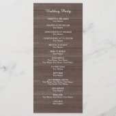 ヴィンテージ木目の鹿のアントラーの結婚式 プログラム (裏面)