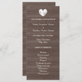 ヴィンテージ木目カントリーシックな結婚式 プログラム (正面/裏面)