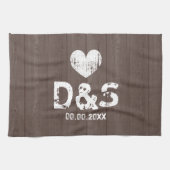 ヴィンテージ木目モノグラムキッチンタオル キッチンタオル (横)