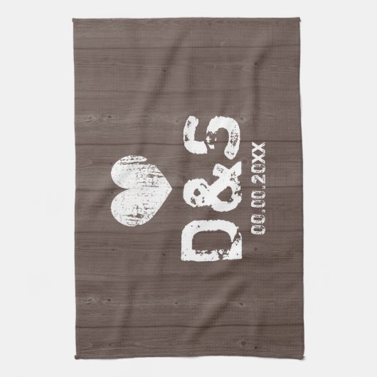 ヴィンテージ木目モノグラムキッチンタオル キッチンタオル (縦)
