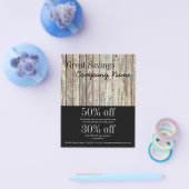 ヴィンテージ木目手商建築 チラシ (シングル)