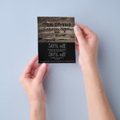 ヴィンテージ木目手商建築 チラシ (手)