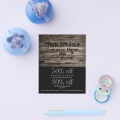 ヴィンテージ木目手商建築 チラシ (シングル)