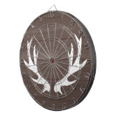 ヴィンテージ木目鹿〔雄ジカの〕枝角狩りダーツボード ダーツボード (正面右)