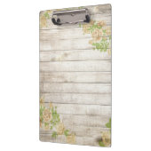 ヴィンテージ木製の背モダン景イエローバラ クリップボード (左)