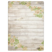 ヴィンテージ木製の背モダン景イエローバラ クリップボード (裏面)