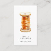 ヴィンテージ木製オレンジの糸スプールテーラー 名刺 (正面)