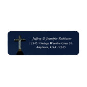 ヴィンテージ木製クロスの名前と住所 シール (正面)