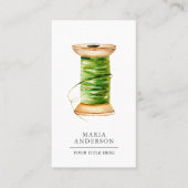 ヴィンテージ木製グリーン糸スプールテーラー 名刺 (正面)