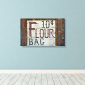 ヴィンテージ木製サインフラワーウエスタンストア写真 キャンバスプリント (インサイチュ (ウッドフロア))