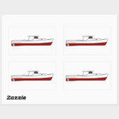 ヴィンテージ木製チェサピーク湾デッドリースボート 長方形シール (シート)