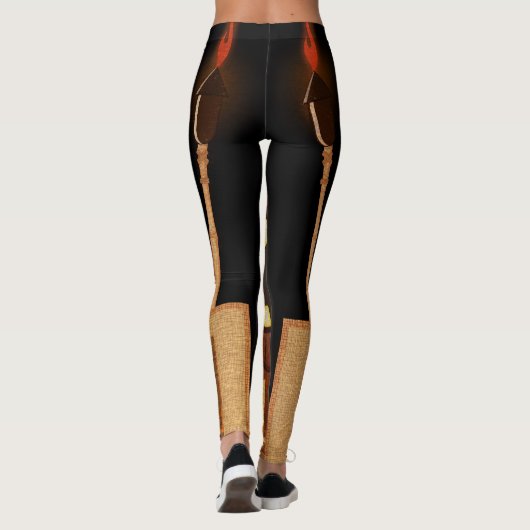 ヴィンテージ木製ティキマスクトロピカルハワイアン火災 レギンス (裏面)