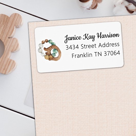 ヴィンテージ木製ティーティーティーティートイボホベイビーシャワーアドレス ラベル