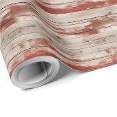 ヴィンテージ木製テクスチャ米国国旗の愛国的7月4日 ラッピングペーパー (ロールコーナー)