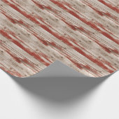 ヴィンテージ木製テクスチャ米国国旗の愛国的7月4日 ラッピングペーパー (角)