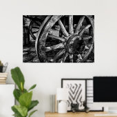 ヴィンテージ木製ワゴンホイールポスタープリント ポスター (ホームオフィス)