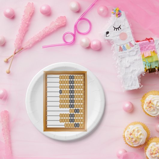 ヴィンテージ木製算盤クラシック計数具 ペーパープレート (パーティー)