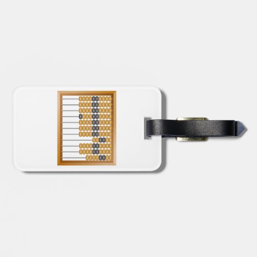 ヴィンテージ木製算盤クラシック計数具 ラゲッジタグ (裏面横)