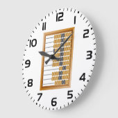 ヴィンテージ木製算盤クラシック計数具 ラージ壁時計 (傾斜)