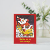 ヴィンテージ未来的なサンタクロースのカードとはがき シーズンポストカード (スタンド正面)